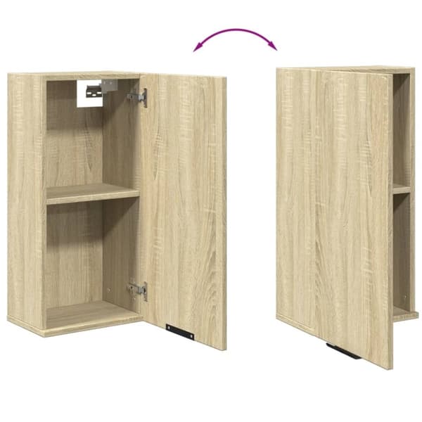 vidaXL væghængt badeværelsesskab 32x20x67 cm sonoma-eg
