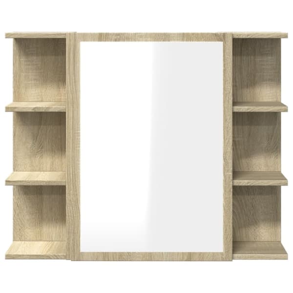vidaXL Kylpyhuoneen peilikaappi Sonoma-tammi 80x20,5x64 cm lastulevy