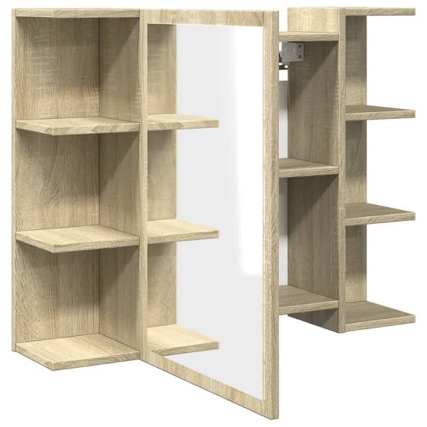 vidaXL Kylpyhuoneen peilikaappi Sonoma-tammi 80x20,5x64 cm lastulevy