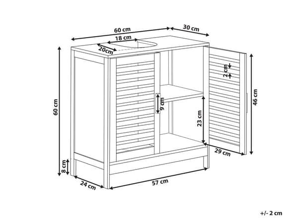 Tvättställsskåp Ljus Bambu Praktisk Badrumsförvaring Minimalistisk Stil