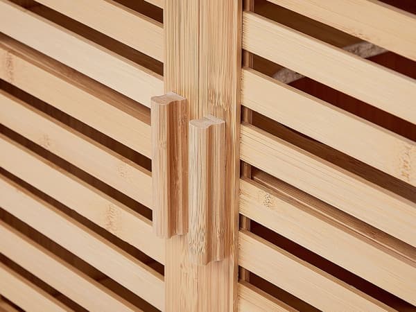 Tvättställsskåp Ljus Bambu Praktisk Badrumsförvaring Minimalistisk Stil