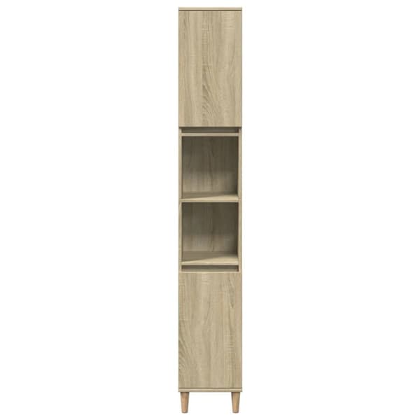 vidaXL badeværelsesskab 30x30x190 cm konstrueret træ sonoma-eg