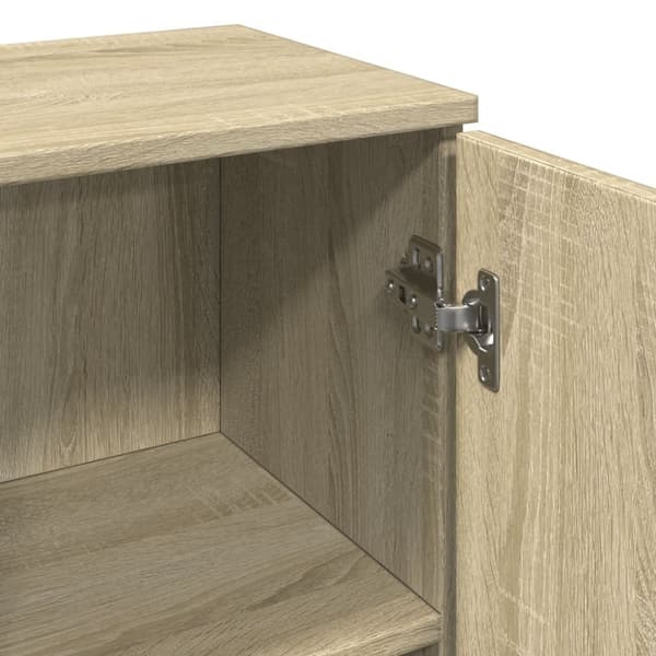 vidaXL badeværelsesskab 30x30x190 cm konstrueret træ sonoma-eg