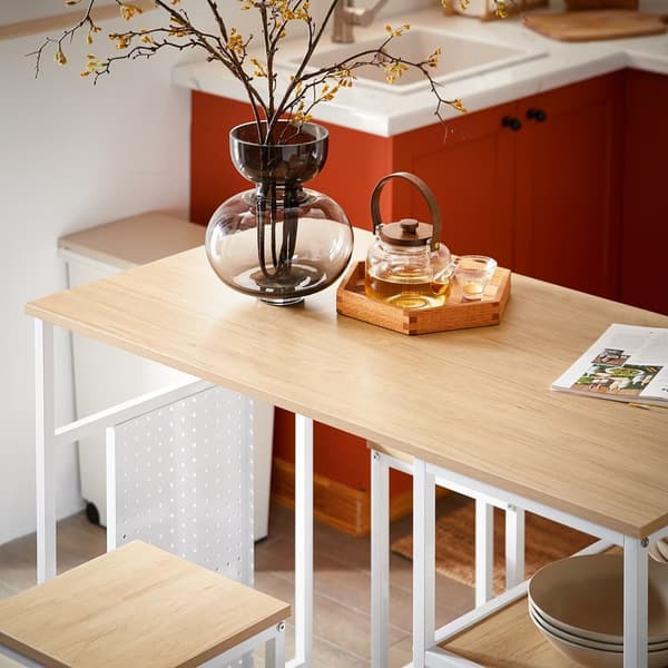 SoBuy Barbord och 2 stolar Matgrupp med hylla OGT51-WN