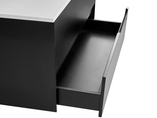 Vaskeskab Sort MDF Træ 60 cm Bred Underskab til Vask Badeværelsesskab med Skuffer Moderne Skab til under Håndvask Baderum med Opbevaring