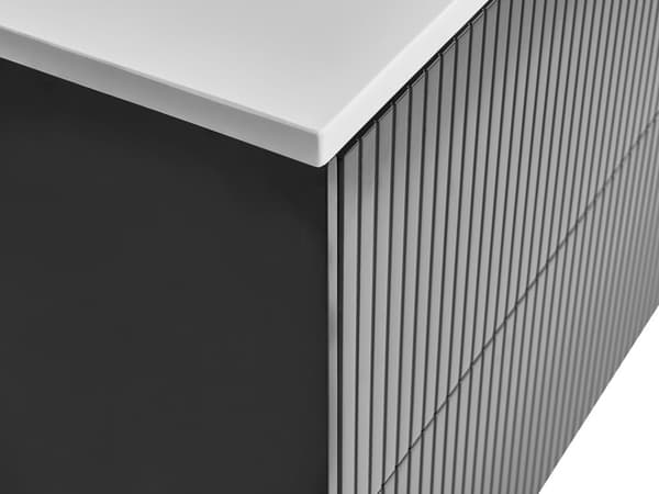 Kylpyhuoneen seinäkaappi musta MDF-levy 100 x 52 cm kaksi vetolaatikkoa moderni glamour-tyyli