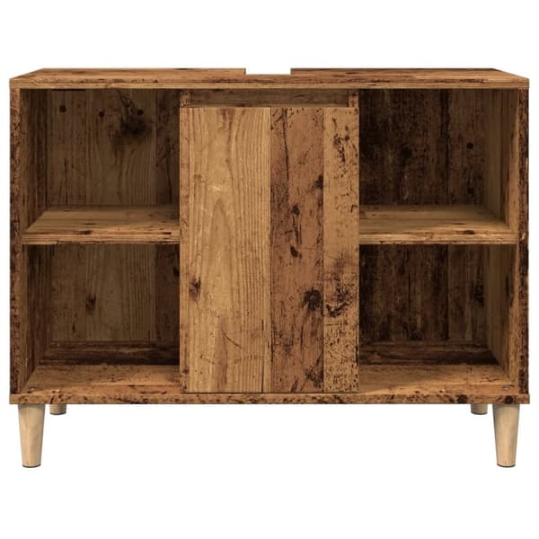 vidaXL badeværelsesskab 80x33x60 cm konstrueret træ gammelt træ-look