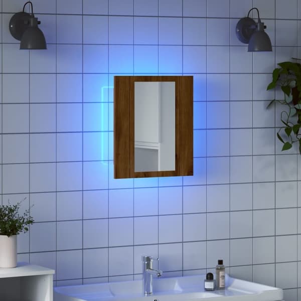 vidaXL LED peilikaappi artesaani tammi 40x12x45 cm tekninen puu