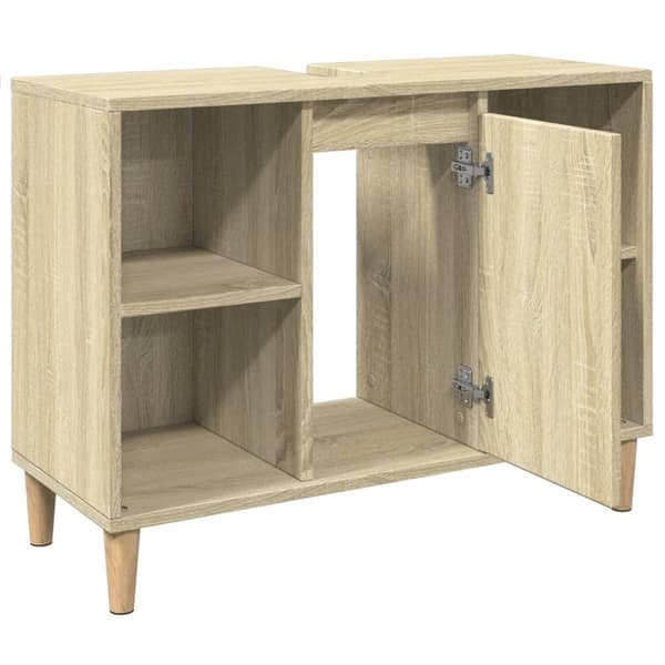 vidaXL badeværelsesskab 80x33x60 cm konstrueret træ sonoma-eg