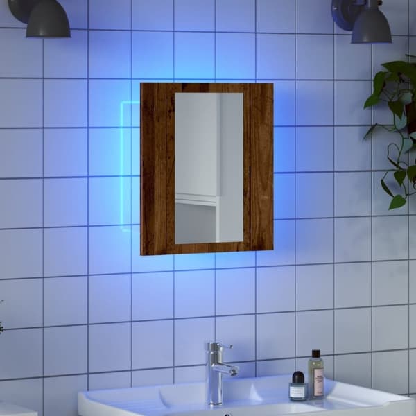 vidaXL LED peilikaappi vanha puu 40x12x45 cm tekninen puu