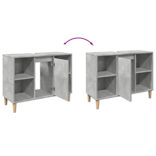 vidaXL Baderomsskap betonggrå 80x33x60 cm konstruert tre