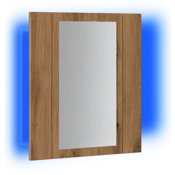 vidaXL Speilskap med LED artisan eik 40x12x45 cm konstruert tre
