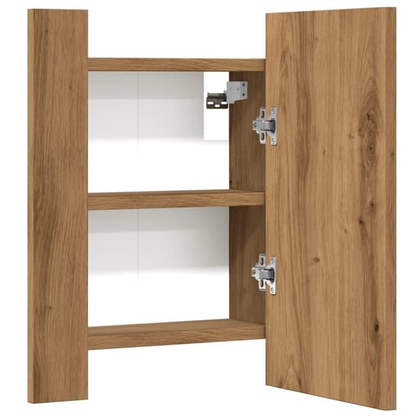 vidaXL Speilskap med LED artisan eik 40x12x45 cm konstruert tre