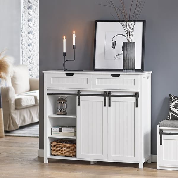 Rootz-liukuoven senkki - Säilytyskaappi - Kaksi laatikkoa - MDF PB - 104cm x 93cm x 35cm - Helppo koota