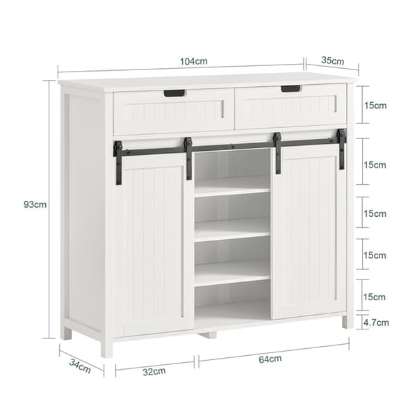 Rootz-liukuoven senkki - Säilytyskaappi - Kaksi laatikkoa - MDF PB - 104cm x 93cm x 35cm - Helppo koota