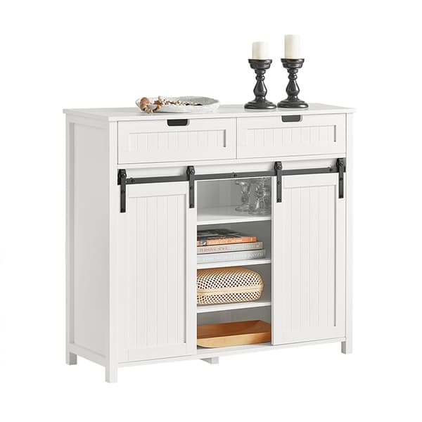 Rootz skjutdörrsskänk - Förvaringsskåp - Två lådor - MDF PB - 104cm x 93cm x 35cm - Enkel montering