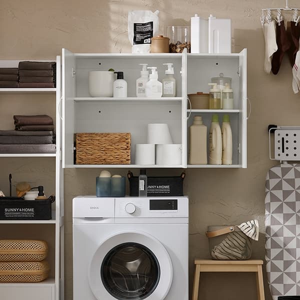 Rootz badrumsväggskåp - Förvaringsskåp - Sminkskåp - MDF-material - 36 kg Viktkapacitet - 90cm x 60cm x 30cm