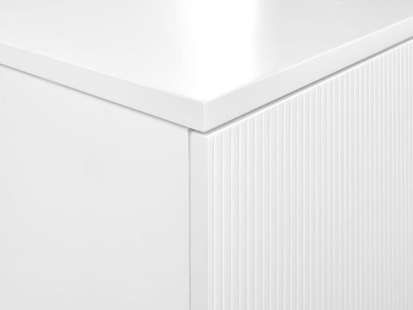Servantskap Hvit MDF 100 x 52 cm Veggmontert Riflet front 1 skuff Soft close-funksjon Moderne design Baderomsskap Oppbevaring Bad