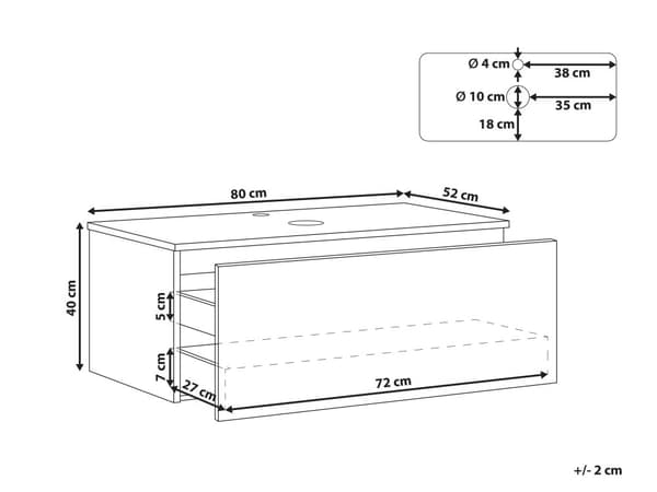 Servantskap Grønn MDF 80 x 52 cm Veggmontert Riflet front 1 skuff Soft close-funksjon Moderne design Baderomsskap Oppbevaring Bad