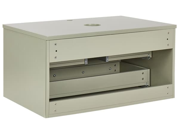 Servantskap Grønn MDF 80 x 52 cm Veggmontert Riflet front 1 skuff Soft close-funksjon Moderne design Baderomsskap Oppbevaring Bad