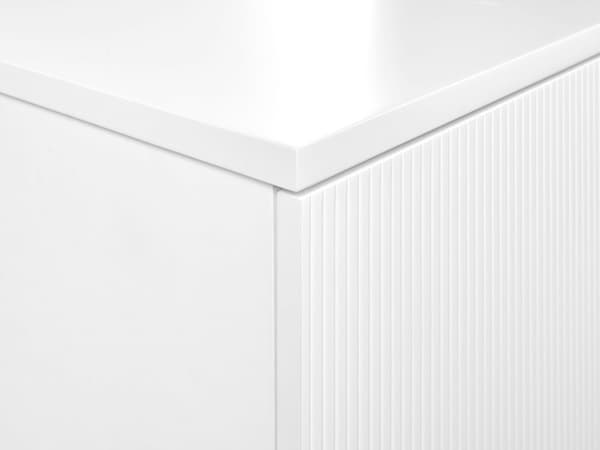 Servantskap Hvit MDF 60 x 52 cm Veggmontert Riflet front 1 skuff Soft close-funksjon Moderne design Baderomsskap Oppbevaring Bad