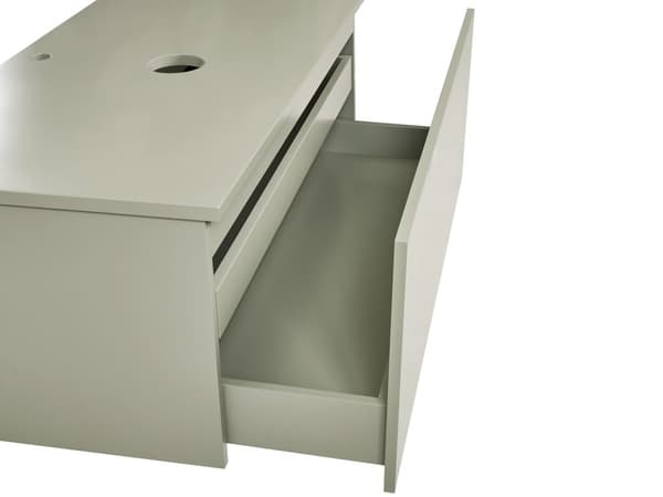 Servantskap Grønn MDF 100 x 52 cm Veggmontert Riflet front 1 skuff Soft close-funksjon Moderne design Baderomsskap Oppbevaring Bad