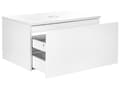 Miniatyrbilde 5 av 10: Servantskap Hvit MDF 80 x 52 cm Veggmontert Riflet front 1 skuff Soft close-funksjon Moderne design Baderomsskap Oppbevaring Bad