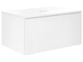 Miniatyrbilde 1 av 10: Servantskap Hvit MDF 80 x 52 cm Veggmontert Riflet front 1 skuff Soft close-funksjon Moderne design Baderomsskap Oppbevaring Bad