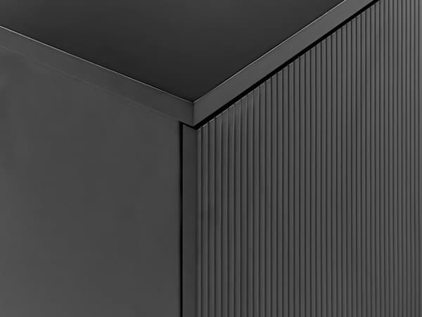 Servantskap Svart MDF 80 x 52 cm Veggmontert Riflet front 1 skuff Soft close-funksjon Moderne design Baderomsskap Oppbevaring Bad
