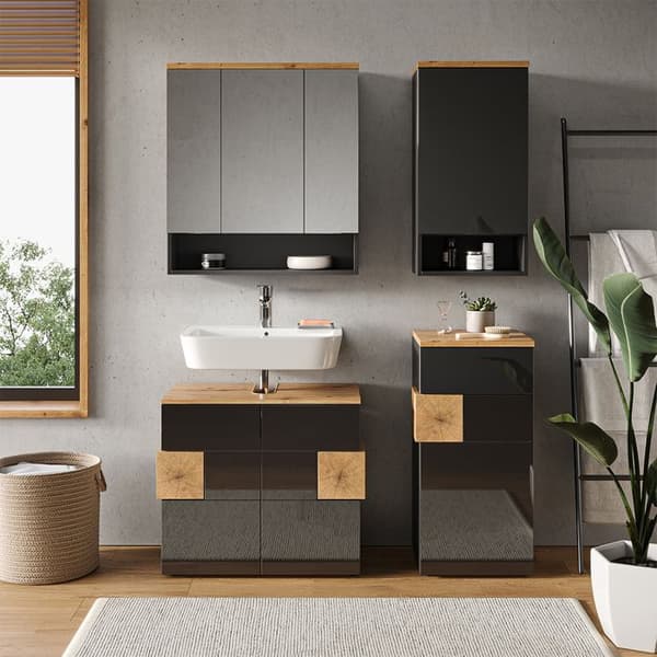 Badrumsinredning Eden, 4 delar, Antracit, Artisanek, Vicco