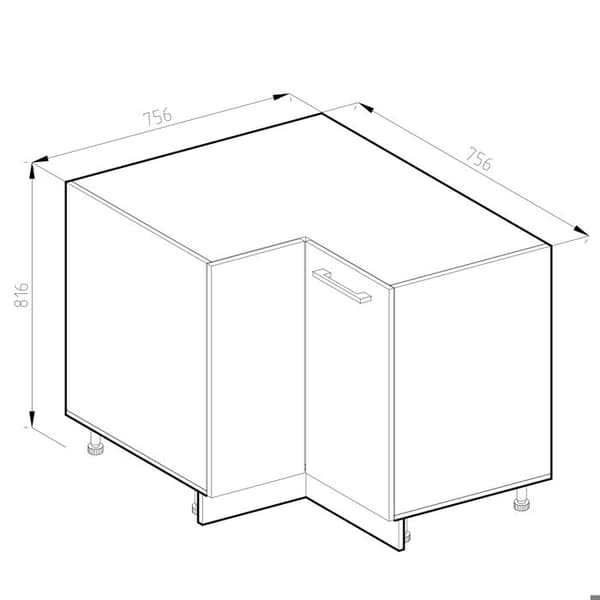 Hörnsoffa R-Line, 75.6cm utan PT, Antracitlandsby, Vit, Vicco