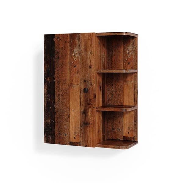 Fynn väggskåp för badrum, 47.2x59.2cm, Rustikt ek, Brun, Vicco