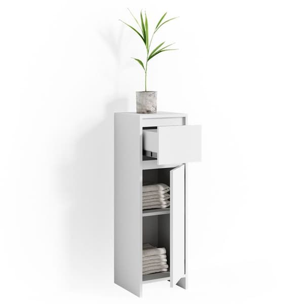 Förvaringsmöbel för badrum Emma, 30x95cm, Vit, Vit, Vicco