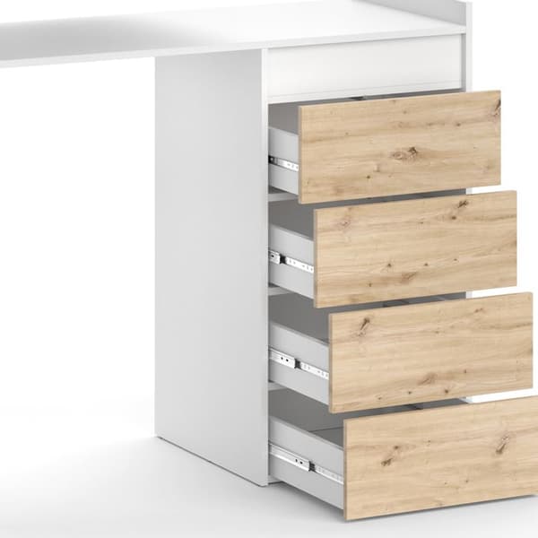 Armoire för tvättmaskin Alf, 116x98cm med 4 lådor, Vit, Vit, Vicco