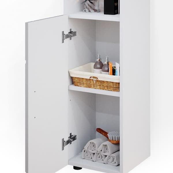 Badrumsmöbel Irma, 30x95cm, Blank vit, Vit, Vicco