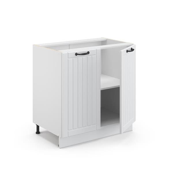 Badrumsinredning Fame-Line, 80x82cm med hylla, utan PT, Vit landsbygd, Vit, Vicco