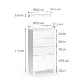 Miniatyrbild 3 av 6: Badmöbel Sola, 60.2x113cm med 4 lådor, Vit, Vit, Vicco