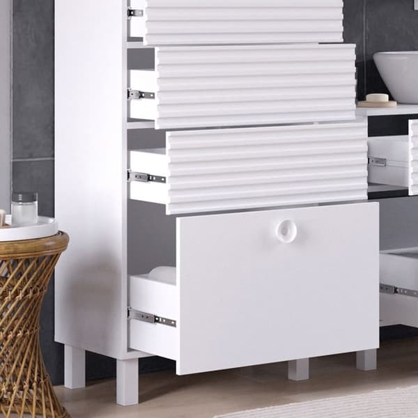 Badmöbel Sola, 60.2x113cm med 4 lådor, Vit, Vit, Vicco