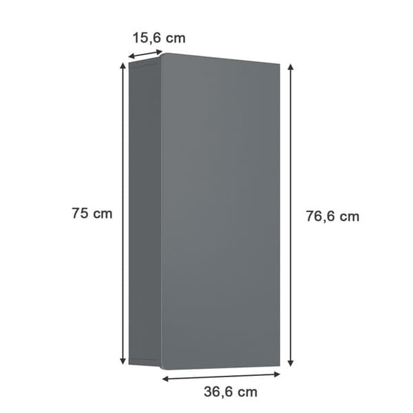 Badrumsarmarien Izan, 36.6x76.6cm, Grå, Grå, Vicco
