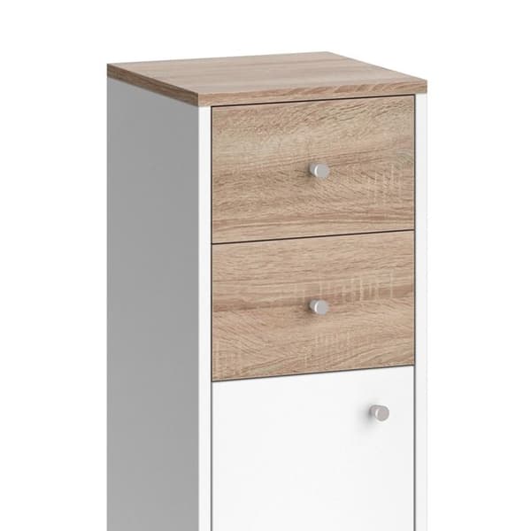 Senyo badrumsförvaringsmöbel, 30x95cm med lådor, Vit, Vit, Vicco