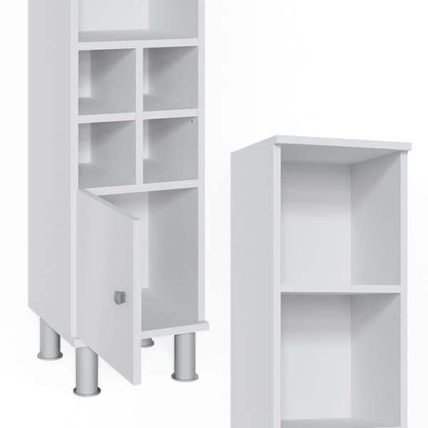 Förvaringsmöbel för badrum Fynn, 30x130.6cm liten dörr, Vit, Vit, Vicco