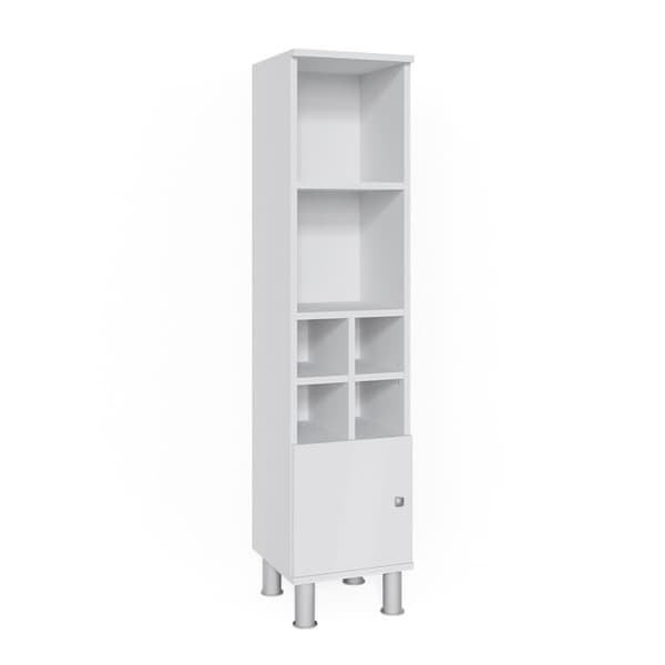 Förvaringsmöbel för badrum Fynn, 30x130.6cm liten dörr, Vit, Vit, Vicco