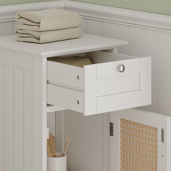 Badrumsfurniture Rosario, 32x87cm med dörr och låda, Vit, Vit, Vicco