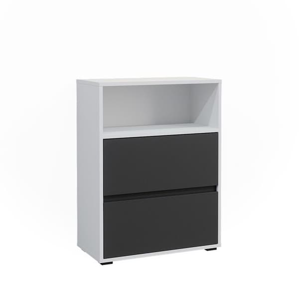 Maltin badrumsskåp, 60.2x78cm med två stora lådor, Vit, Vit, Vicco