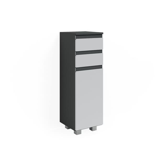 J-formad förvaringsmöbel för badrum, 30x95cm, Anthracite, Anthracite, Vicco