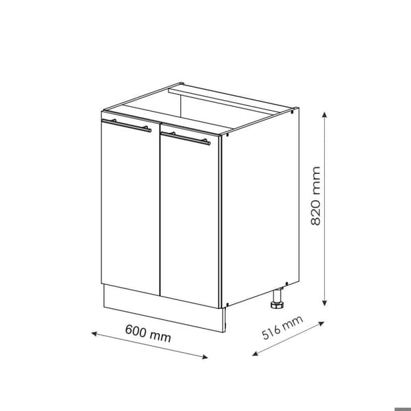 Förvaringsmöbel för badrum Fame-Line, 60x82cm utan PT, Antracit Högglans, Vit, Vicco