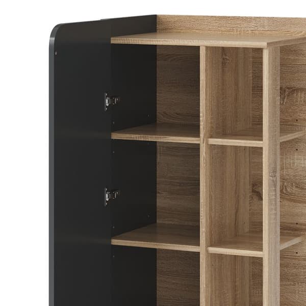 Armoire medium Karen, 50x128cm med dörr och öppna fack, Antracit, Sonoma, Vicco