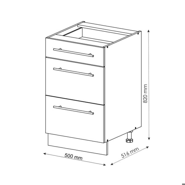 Förvaringsmöbel för badrum Fame-Line, 50x82cm utan PT, Antracit, Vit, Vicco