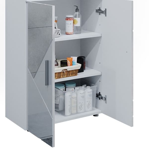 Badrumsinredning Irma, 60x81cm, Blankt vitt med insatser, Vitt, Vicco