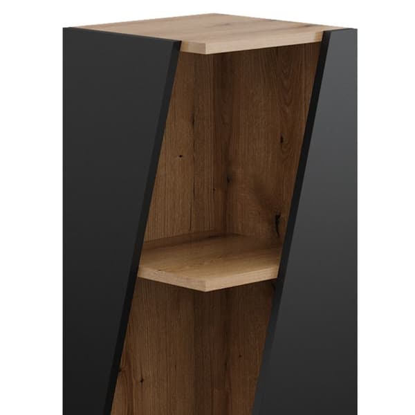 Badrumsmeubel Benno, 31.6x70.5cm med öppna hyllor, Antracit, Ek, Vicco